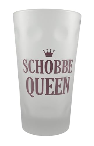 Schobbe Queen Dubbeglas 0,5 L (Satiniert) - Pfalz Weinglas und Schoppenglas für eine Pfälzer Schorle Queen von Pfalz Schorle Edition