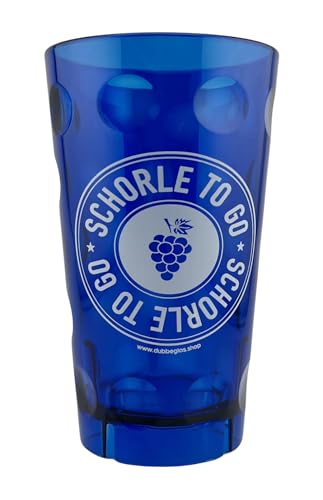 Schorle to go Dubbebecher 0,5 Liter (Blau) aus Plastik - Pfälzer Dubbeglas aus Kunststoff (Polycarbonat) von Pfalz Schorle Edition