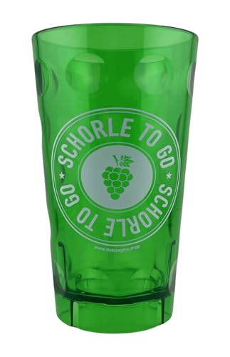 Schorle to go Dubbebecher 0,5 Liter (Grün) aus Plastik - Pfälzer Dubbeglas aus Kunststoff (Polycarbonat) von Pfalz Schorle Edition