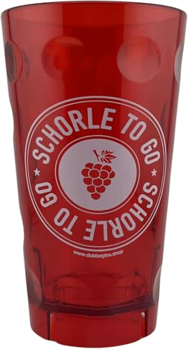 Schorle to go Dubbebecher 0,5 Liter (Rot) aus Plastik - Pfalz Dubbeglas aus Kunststoff (Polycarbonat) von Pfalz Schorle Edition
