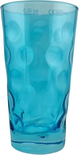 Türkis Farbiges Dubbeglas 0,5 L (ganz gefärbt) Bunte Dubbegläser aus der Pfalz für Weinschorle, Schorleglas, Weinglas (Dubbeglas-Shop) von Pfalz Schorle Edition