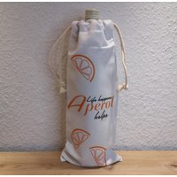 Flaschentasche Aus Canvas, Aperol Geschenkidee, Glasuntersetzer, Geschenkverpackung Für Geburtstag, Spritz Geschenk von Pfalzgeplotter