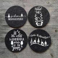 Glas Untersetzer Mit Weihnachtsmotiv- Filz Untersetzer, Wichtelgeschenk - Geschenkidee Weihnachten, Weihnachtstafel, Kleinigkeit Weihnachten Glas Untersetzer Mit Weihnachtsmotiv- Filz Untersetzer, Wichtelgeschenk - Geschenkidee Weihnachten, Weihnachtstafel, Kleinigkeit Weihnachten von Pfalzgeplotter