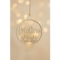 Personalisierter Weihnachtsanhänger Aus Holz - Name & Schneeflocken Geschenkidee Dekoration von Pfalzlaser