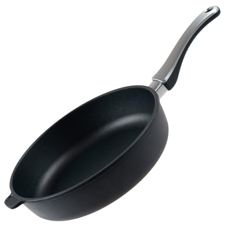 Pfannen Harecker Premium Aluguss Hochrandpfanne 28 cm Ø I Antihaftbeschichtet ohne PFOA | für Induktion, Gas, Ceran, Elektro | backofenfest, robust, langlebig | Made in Germany von Pfannen Harecker