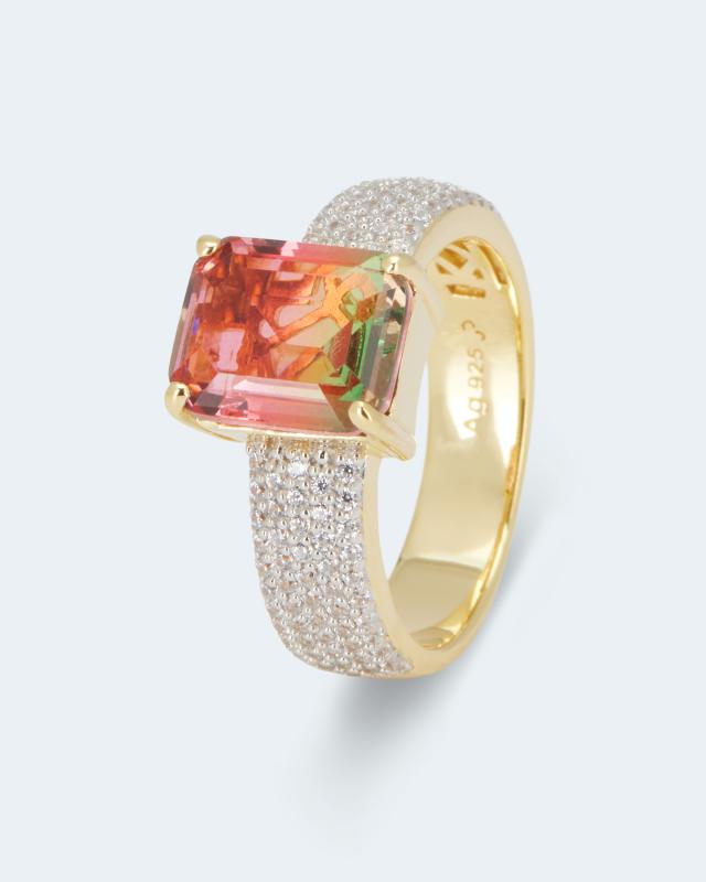 Ring mit Rainbow-Zirkonia von Pfeffinger