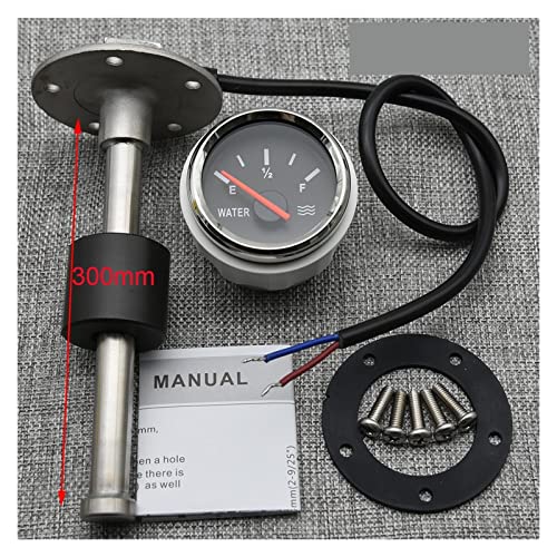 Pfeilzieher Kraftstoff-Sendeeinheit, 52-mm-Wasserstandsanzeige mit Wasserstandssensor, 0–190 Ohm, Wassertank-Füllstandsmesser-Sendeeinheitssensor für Autoboote(300 mm BS) von Pfeilzieher