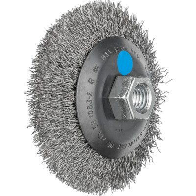 Kegelbürste ungezopft KBU Ø 100x10mm M14 Edelstahl-Draht-Ø 0,35 mm Winkelschleifer (1) von Pferd