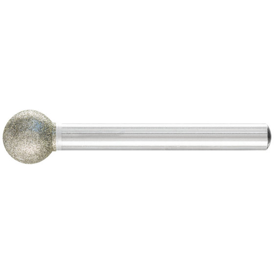 PFERD - Diamant-Schleifstift Kugel Ø12,0mm Schaft-Ø6mm D126 (mittel) zum Gravieren und Entgraten von Pferd