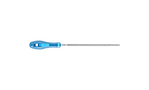 PFERD Werkstattfeile Rund, 150mm, runde Feile, umlaufender Kreuzhieb H1, inkl. Ergonomie-Feilenheft, 11214156 – für die grobe Zerspanung und zum Schruppen geeignet von PFERD
