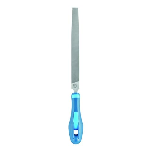 PFERD Werkstattfeile Flachspitz, 150mm, rechteckige, spitz zulaufende Feile, Kreuzhieb H2 auf vier Seiten, inkl. Ergonomie-Feilenheft, 11216157 – für universelle Schrupp- und Schlichtarbeiten geeignet von PFERD