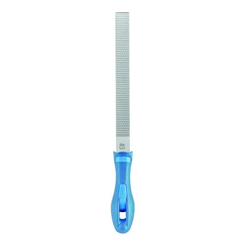 PFERD Holzraspel Flachstumpf, 200mm, rechteckige, flachstumpfe Feile, unterschiedliche Hiebe auf Seiten und Kanten, inkl. Ergonomie-Feilenheft, 11231207 – speziell zum groben Zerspanen von Holz von PFERD