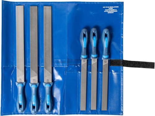 PFERD Werkstattfeilen-Set in PVC-Rolltasche, 6 Feilen, Flachstumpf, Kreuzhieb H1, H2, H3 und Länge 200mm, 300mm, 11800555 - für die Bearbeitung rechtwinkliger Geometrien PFERD Werkstattfeilen-Set in PVC-Rolltasche, 6 Feilen, Flachstumpf, Kreuzhieb H1, H2, H3 und Länge 200mm, 300mm, 11800555 - für die Bearbeitung rechtwinkliger Geometrien von PFERD