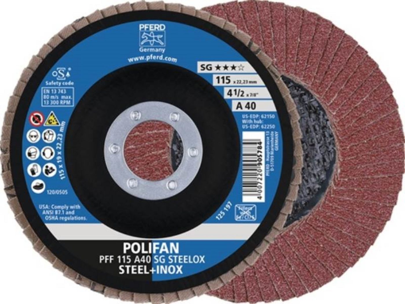 Pferd Fächerscheibe 10er Pack PFERD 67604125 Fächerscheibe POLIFAN A SG STEELOX D. 125 mm Pferd Fächerscheibe 10er Pack PFERD 67604125 Fächerscheibe POLIFAN A SG STEELOX D. 125 mm von Pferd