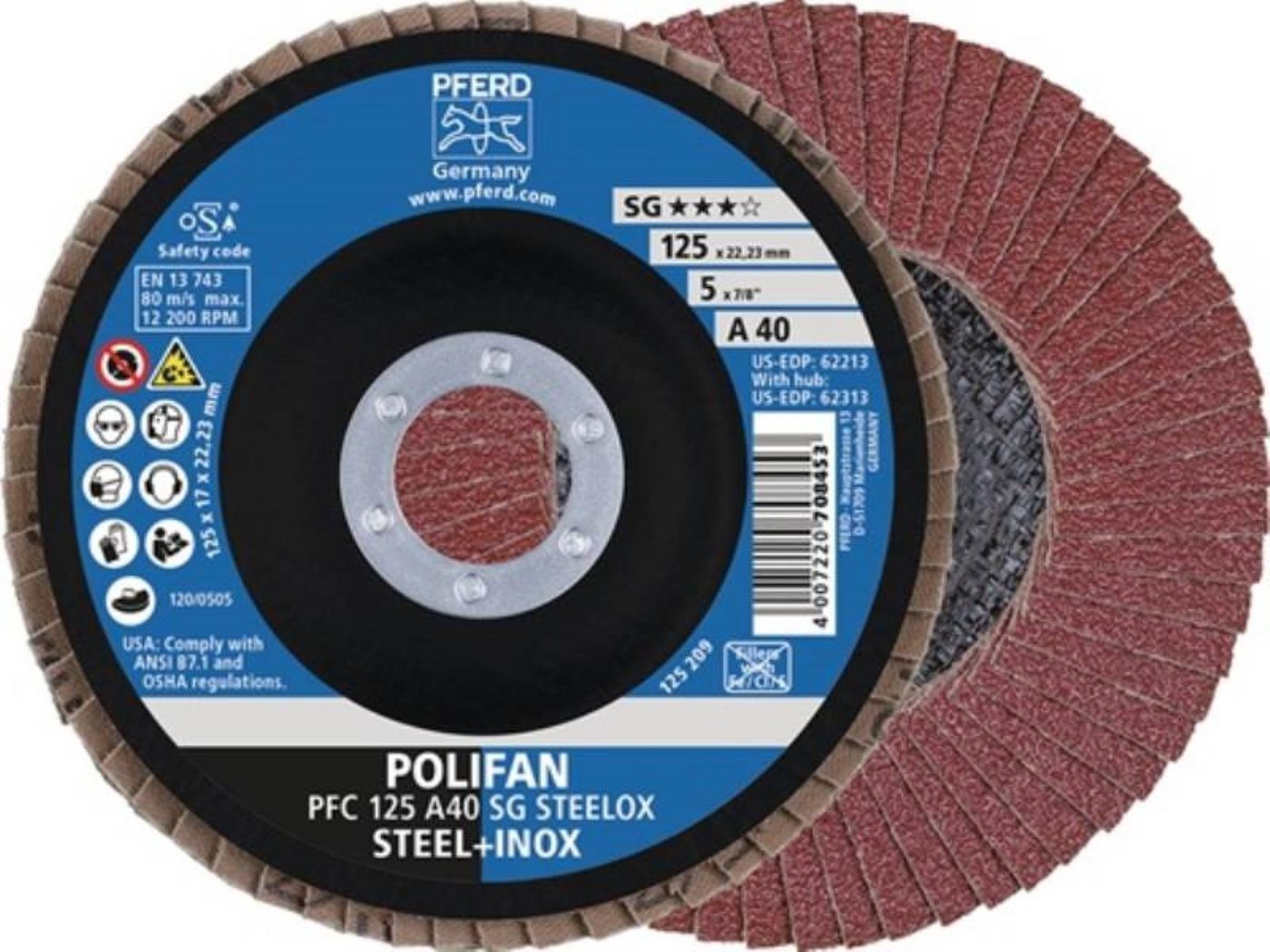 Pferd Fächerscheibe 10er Pack PFERD 67706125 Fächerscheibe POLIFAN A SG STEELOX D. 125 mm Pferd Fächerscheibe 10er Pack PFERD 67706125 Fächerscheibe POLIFAN A SG STEELOX D. 125 mm von Pferd