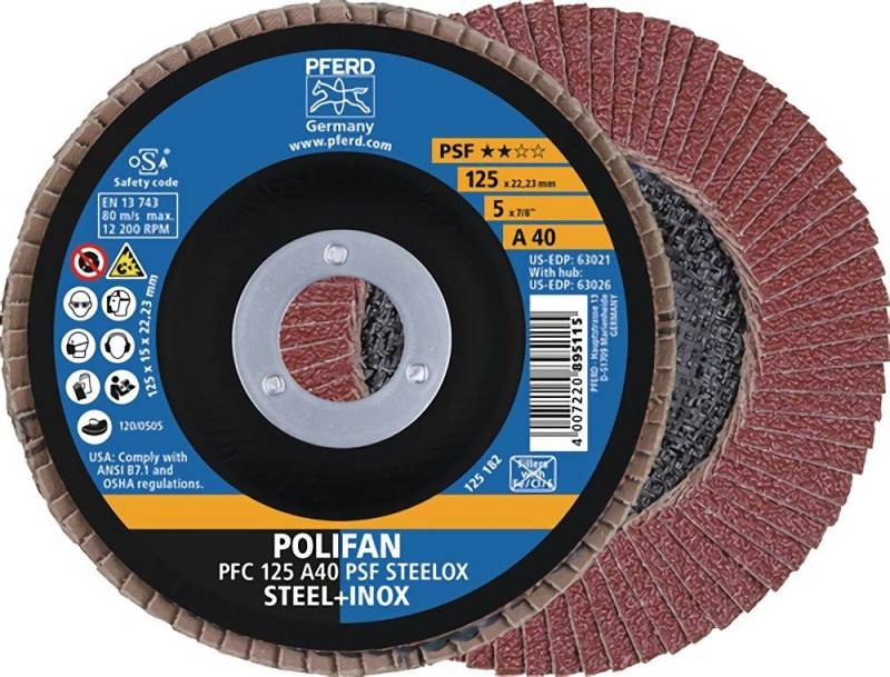 Pferd Fächerscheibe 10er Pack PFERD 67746125 Fächerscheibe POLIFAN A PSF STEELOX Ø 125 m von Pferd
