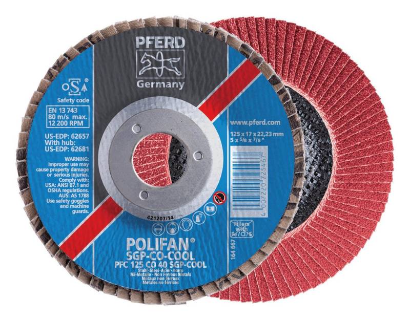 Pferd Schleifscheibe, Fächerschleifscheibe gewölbt CO40 SGP-Cool von Pferd