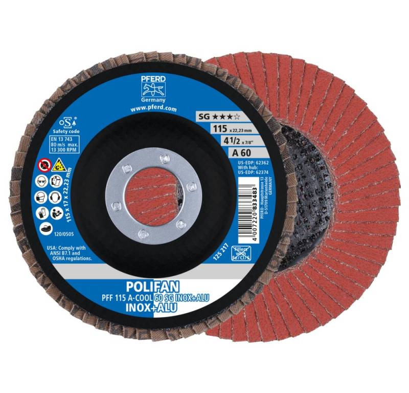 Pferd Schleifscheibe Pferd POLIFAN PFF 115 A-COOL 60 SG INOX+ALU Pferd Schleifscheibe Pferd POLIFAN PFF 115 A-COOL 60 SG INOX+ALU von Pferd