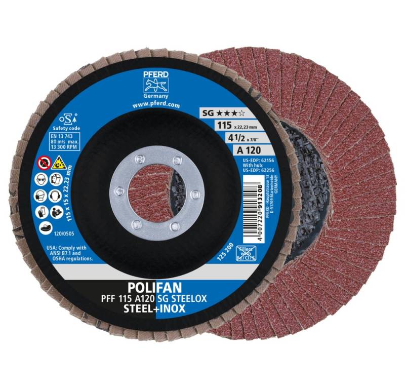 Pferd Schleifscheibe Pferd POLIFAN PFF 115 A120 SG STEELOX von Pferd