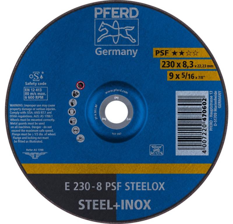 Pferd Schruppscheibe Pferd Schruppscheiben E 230-8 A 30 M PSF-INOX von Pferd