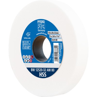 Schleifbockscheibe Ø 125x20mm Bohrung-Ø 32 mm A80 zum Schärfen von HSS-Bohrern Schleifbockscheibe Ø 125x20mm Bohrung-Ø 32 mm A80 zum Schärfen von HSS-Bohrern von Pferd