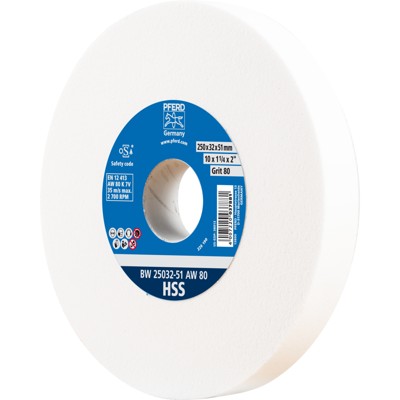 Schleifbockscheibe Ø 250x32 mm Bohrung-Ø 51 mm A80 zum Schärfen von HSS-Bohrern Schleifbockscheibe Ø 250x32 mm Bohrung-Ø 51 mm A80 zum Schärfen von HSS-Bohrern von Pferd