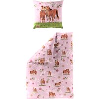 Pferdefreunde Kinderbettwäsche "Pferde", (2 tlg.), Renforce, 100 % Baumwolle, Pferdefreunde, pflegeleicht von Pferdefreunde