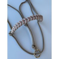 Knotenhalfter - Bodenarbeitsseil Beige Rosa Glitzer von Pferdemaedl