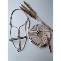 Knotenhalfter - Bodenarbeitsseil Creme/Beige von Pferdemaedl