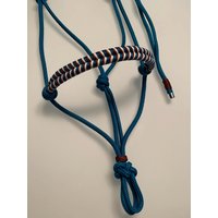 Knotenhalfter Diamantknoten - Bodenarbeitsseil Aqua/Blau von Pferdemaedl