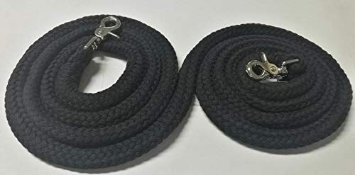 Pferdeseile_DE Baumwollzügel geschlossen ca. 3,00 mtr lang schwarz Seilzügel von Pferdeseile_DE