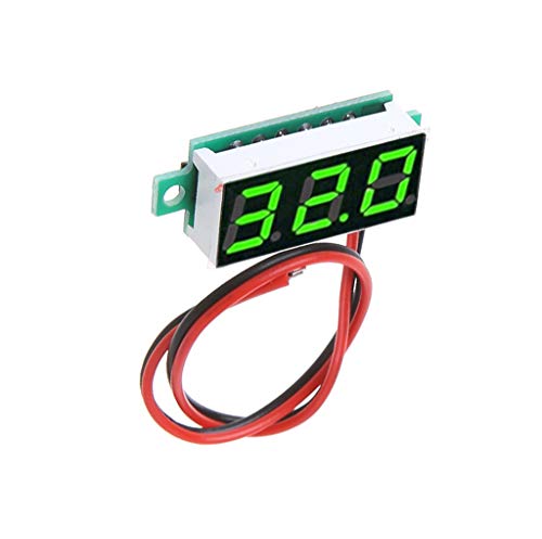 Kleines digitales Voltmeter, klein, 0,7 cm, zweiadrig, für 2,5 ~ 30 V elektrische Messgeräte, LED-Anzeige, umgekehrt zum Schutz von Pffiocix