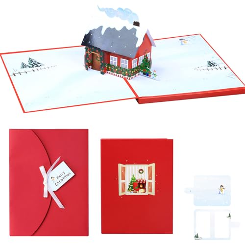 Leuchtende Weihnachtskarte, beleuchtete LED-Weihnachtsgrußkarte für Feste, Feiern, Nachricht von Pffiocix