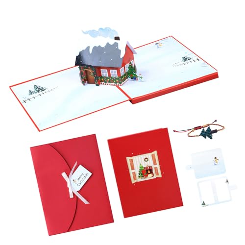 Leuchtende Weihnachtskarte, beleuchtete LED-Weihnachtsgrußkarte für Feste, Feiern, Nachricht von Pffiocix