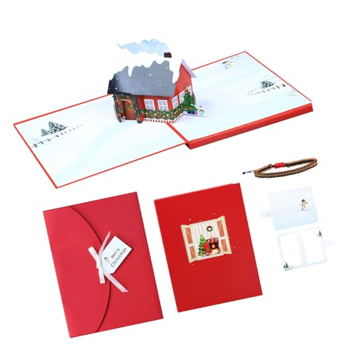 Leuchtende Weihnachtskarte, beleuchtete LED-Weihnachtsgrußkarte für Feste, Feiern, Nachricht von Pffiocix