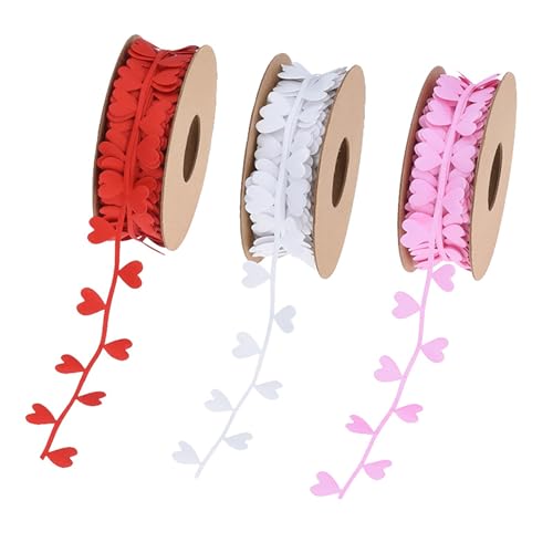 Packung mit 3 Rollen Seidenbänder zum Basteln und Verpacken von Liebes-Polyesterband Hochzeitsdekoration von Pffiocix