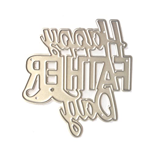Pffiocix 1 Set Stanzschablonen aus Metall, Motiv: "Happy Father Day", Stempel, Schablone für Prägung, Scrapbooking Pffiocix 1 Set Stanzschablonen aus Metall, Motiv: "Happy Father Day", Stempel, Schablone für Prägung, Scrapbooking von Pffiocix