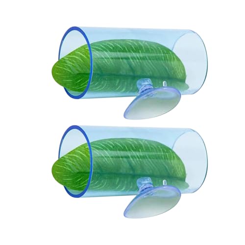 Pffiocix Acryl-Fischschlauch-Tunnel mit Blatt-Pad, natürlicher Ort, Simulation, Laichgrund, Saugnapf, Blatt-Pad, 2 Stück von Pffiocix