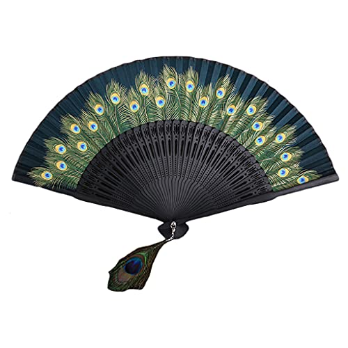 Pffiocix Handfächer mit chinesischem Muster, Vintage, seidig, faltbar, chinesisch gemustert, Handfächer Pffiocix Handfächer mit chinesischem Muster, Vintage, seidig, faltbar, chinesisch gemustert, Handfächer von Pffiocix