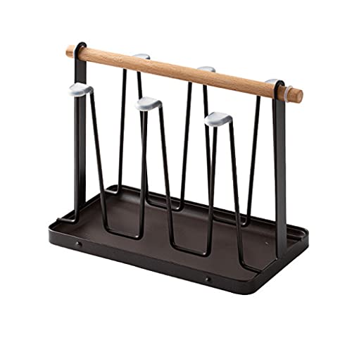 Pffiocix Iron Cup Drying Rack Metal Mug Stand Shelf with Tray Wooden Handle Glass Holder Pffiocix Iron Cup Drying Rack Metal Mug Stand Shelf with Tray Wooden Handle Glass Holder von Pffiocix