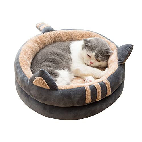 Pffiocix Katzenbett, rundes Haus, kleines Kätzchen, Plüsch-Schlafbett, pelzige Sitzstange, Bettwäsche für Haustiere, Katzen, kleine Hunde, verdicktes Futter Pffiocix Katzenbett, rundes Haus, kleines Kätzchen, Plüsch-Schlafbett, pelzige Sitzstange, Bettwäsche für Haustiere, Katzen, kleine Hunde, verdicktes Futter von Pffiocix