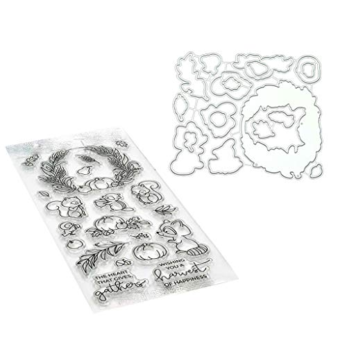 Pffiocix Metall-Stanzformen mit Stempel-Set, Silikon-Stempelform für Weihnachten, Geburtstagsparty Pffiocix Metall-Stanzformen mit Stempel-Set, Silikon-Stempelform für Weihnachten, Geburtstagsparty von Pffiocix