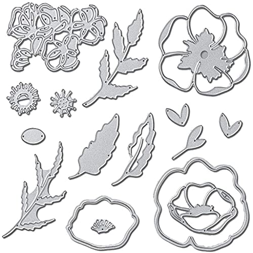 Pffiocix Metall-Stanzschablone mit Blumen, Blättern, Kunst, Prägewerkzeuge, exquisite Stanzform für Partykarten von Pffiocix