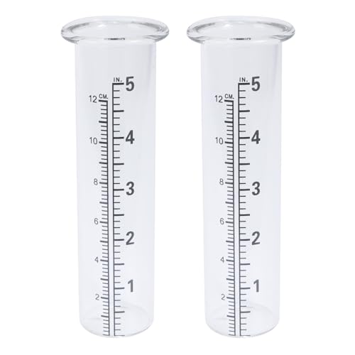Pffiocix Regenmesser mit 2,2 cm Durchmesser, mit Glasrohr, leicht ablesbare Skala in Zoll und Millimeter, Regenmesser, Outdoor-Bewässerung für Hofgras Pffiocix Regenmesser mit 2,2 cm Durchmesser, mit Glasrohr, leicht ablesbare Skala in Zoll und Millimeter, Regenmesser, Outdoor-Bewässerung für Hofgras von Pffiocix
