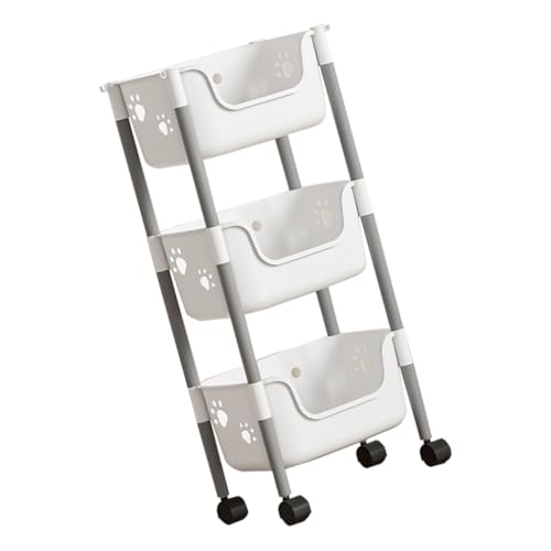 Pffiocix Stabile Aufbewahrung mit rollenden Rädern, einfach zu montierende Aufbewahrungsregale mit rollenden Rädern, praktische Organizer von Pffiocix