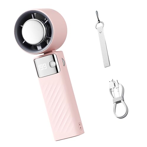 Pffiocix Tragbarer Miniatur-Handventilator, USB-Aufladung und LED-Display für Outdoor und Büro, einstellbare Geschwindigkeitskühlung Pffiocix Tragbarer Miniatur-Handventilator, USB-Aufladung und LED-Display für Outdoor und Büro, einstellbare Geschwindigkeitskühlung von Pffiocix