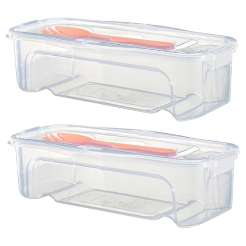 2pcs Mikrowellen-Pasta-Kocher, stapelbare Mikrowellen-Nudelkocher mit Siebdeckel und Gabel, BPA-frei für Home Dorm School Office von Pfjsseey