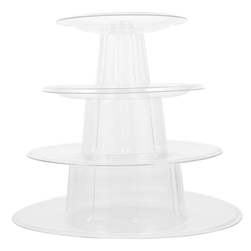 Macaron Tower 4-Tier Round Clear Macaroon Tower Stand Multi-Purple-Kuchen-Dessert-Servierschale für Hochzeit, Babyparty und Geburtstagsfeier Dekoration von Pfjsseey