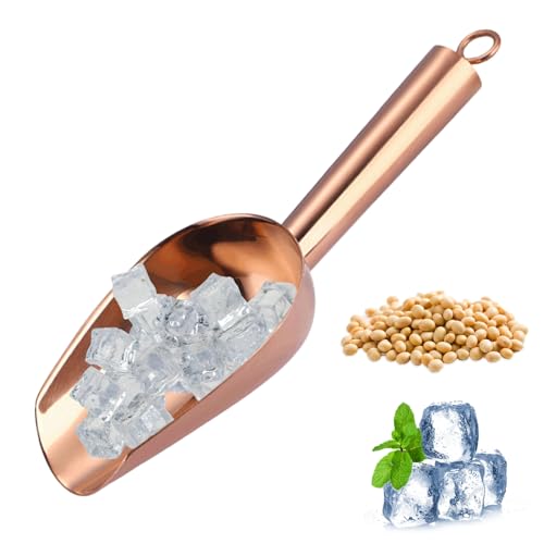 Metall Ice Schaufel Edelstahl Eiswürfel Schaufel Futter Scoop für Bar Haustier Futter Metall für Küchenversorgung Roségold Gold von Pfjsseey