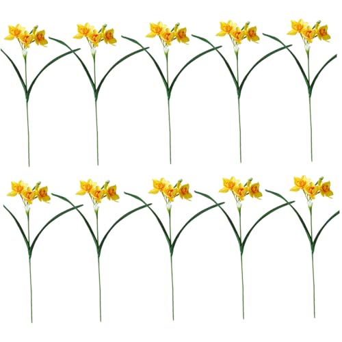 Pfjsseey 10pcs künstliche Narzissen, Simulation Narzissen künstliche Blüten, Seidenblumen mit flexiblem Plastikstamm für Tischmittelstücke, Gelb, Gelb Pfjsseey 10pcs künstliche Narzissen, Simulation Narzissen künstliche Blüten, Seidenblumen mit flexiblem Plastikstamm für Tischmittelstücke, Gelb, Gelb von Pfjsseey